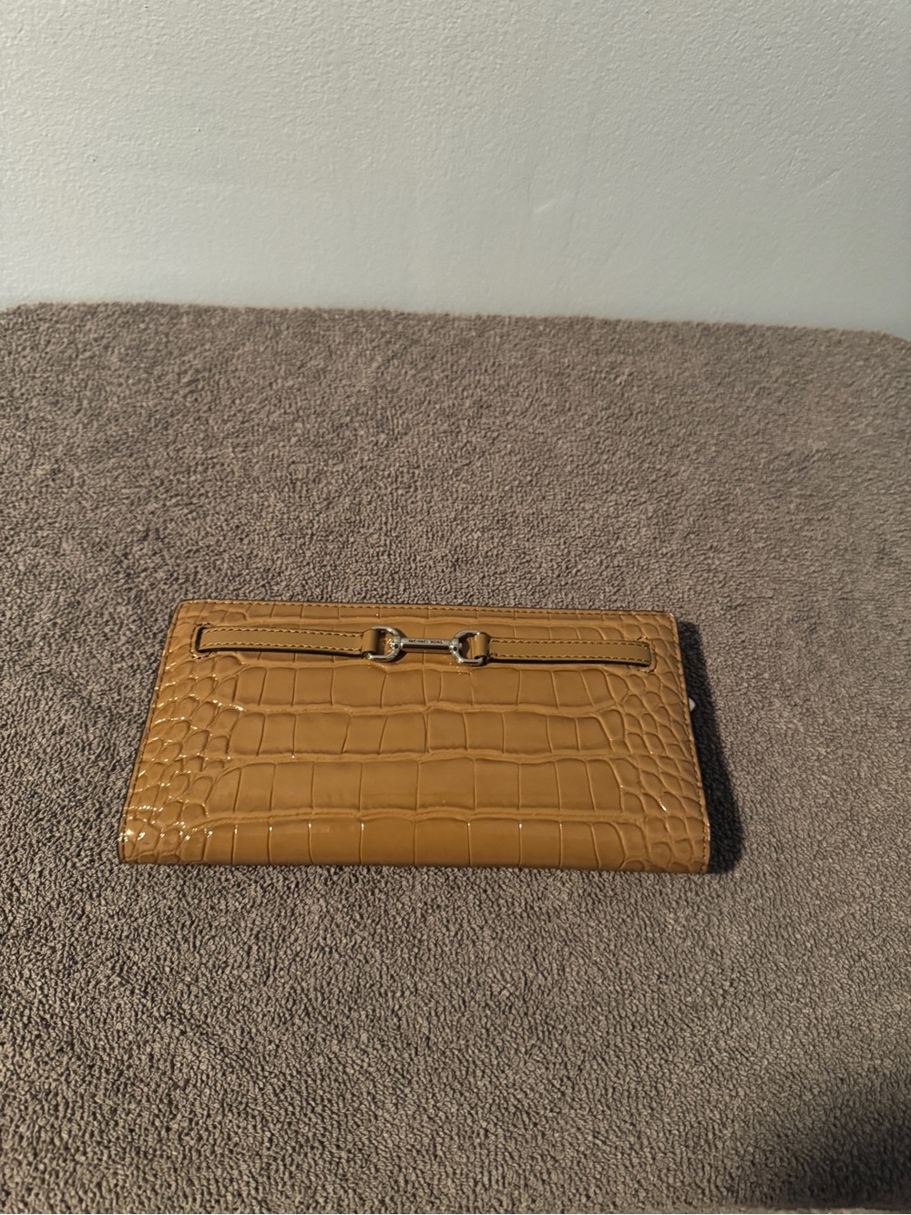 Michael Kors Croc-Embossed Tan Leather Wallet
